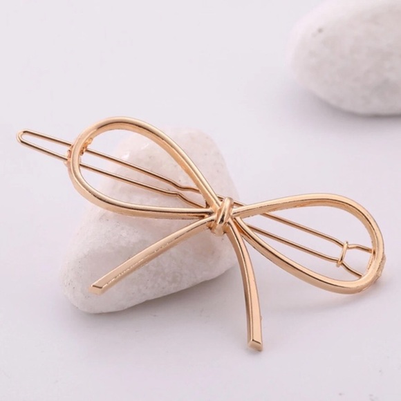🎉 New Golden Bow Hair Clip Accessory - Picture 6 of 8